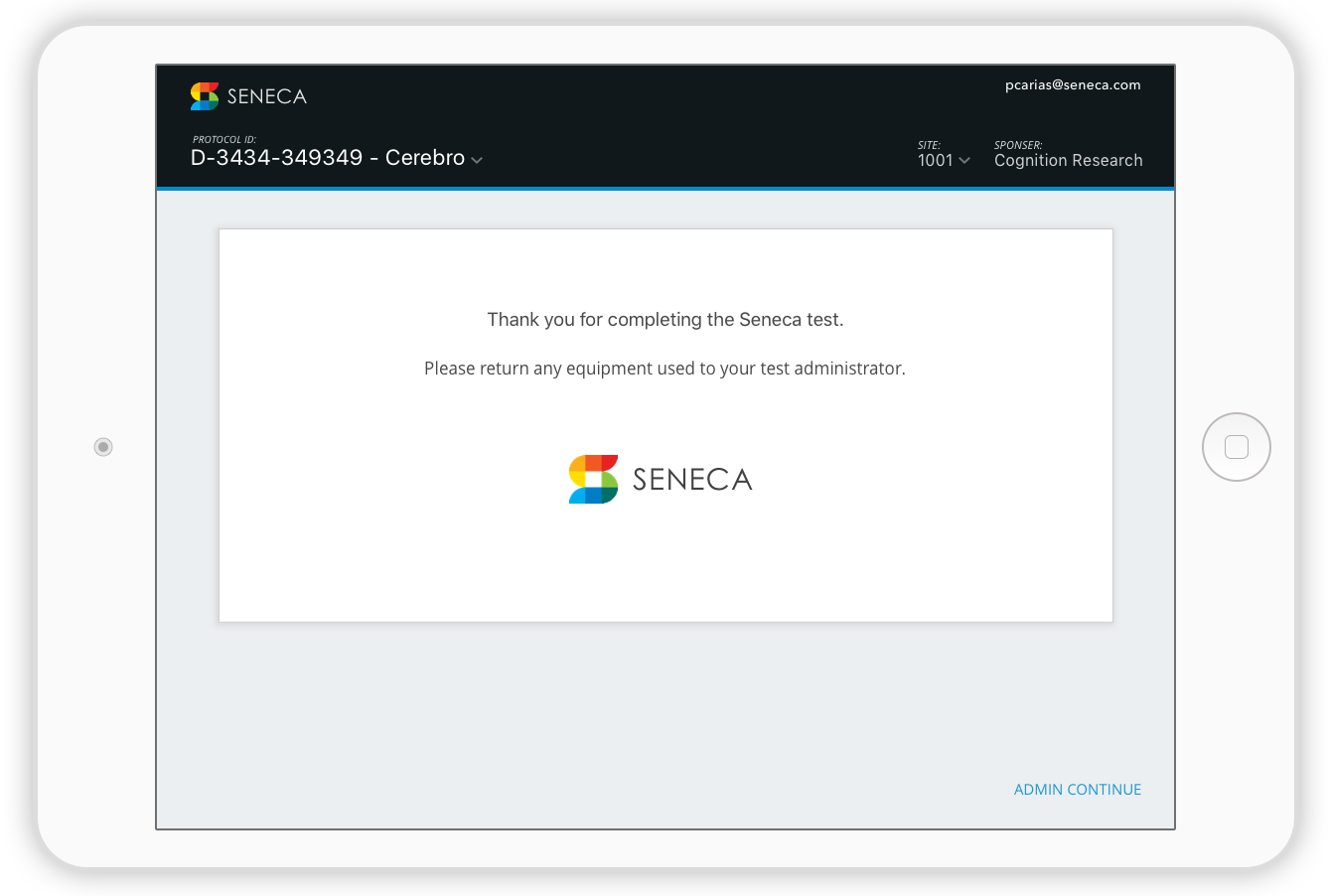 Supervised Admin Project - end test screen